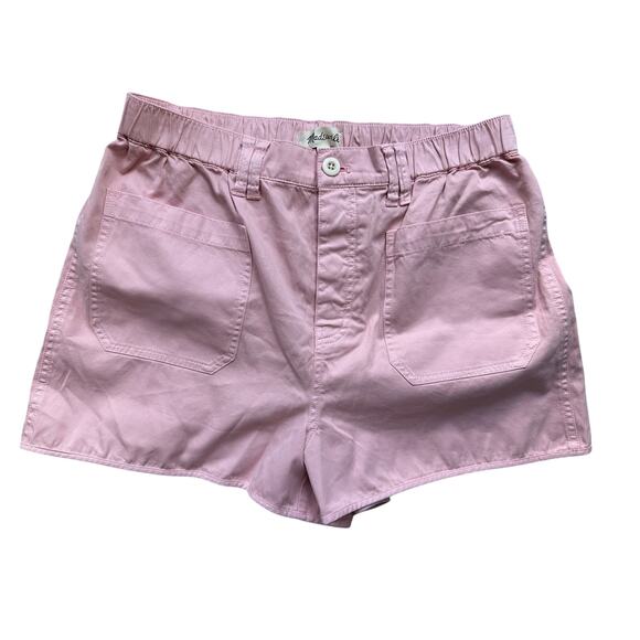 Madewell Pink Pastel Cotton Poplin Shorts Size M Coquette Soft Clean Girl Casual - Picture 1 of 10